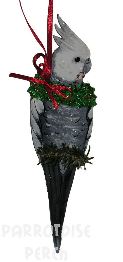 Hand Painted Cockatiel (White Face) Ornament