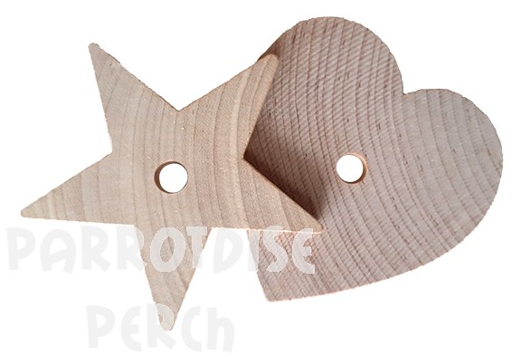 Wood Heart & Star