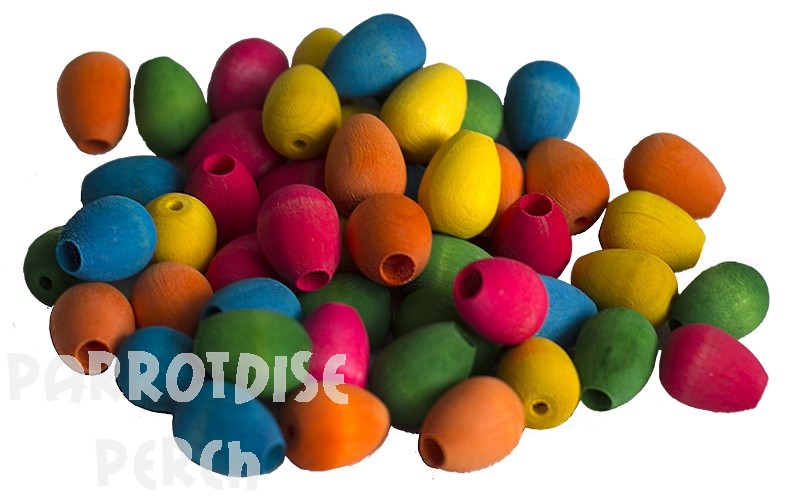 Wooden Eggs Beads Coloured