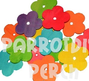 Coloured Wood Flowers (6)