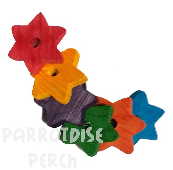 Coloured Chunky Wood Stars (6)