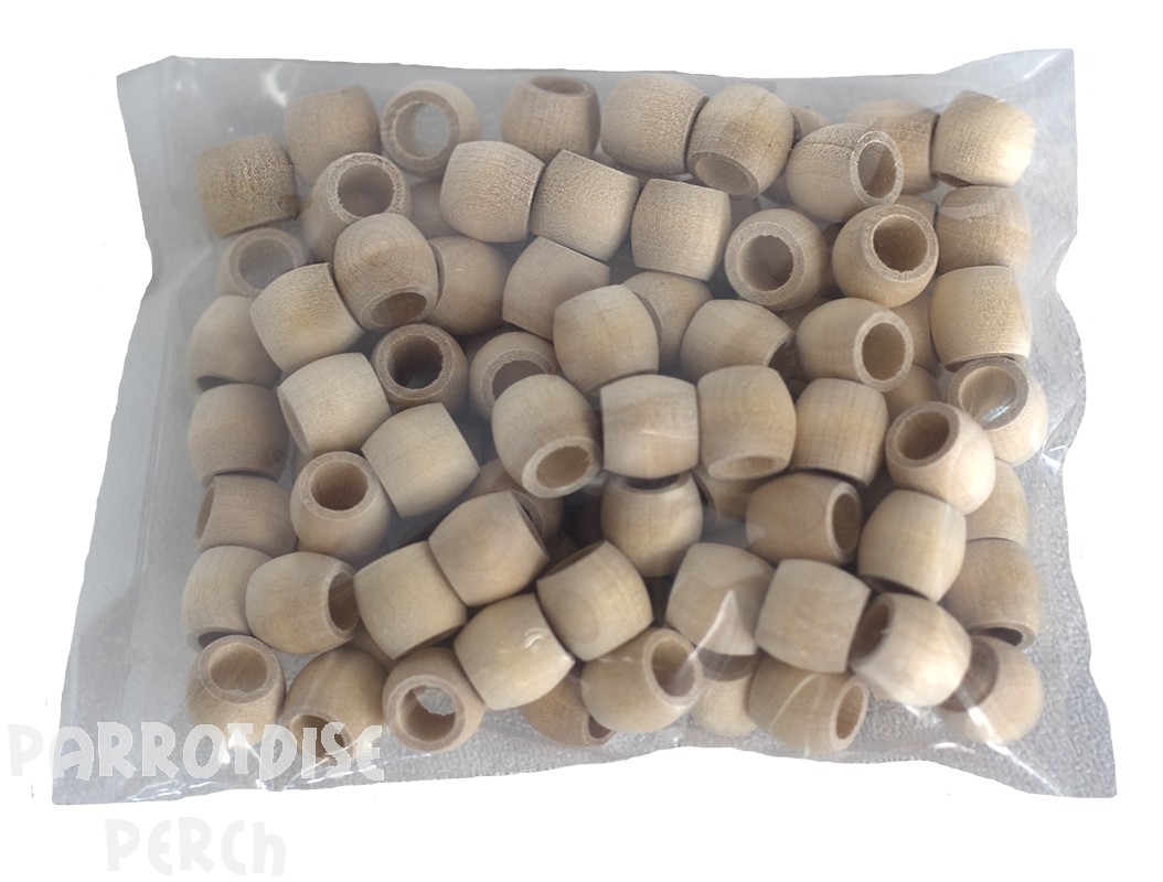 Barrel Beads Wood 11 mm (100) Natural