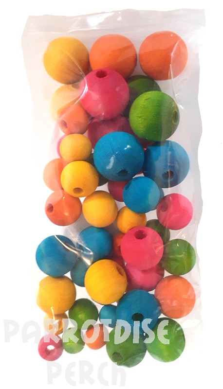 Mixed Size Round Wood Beads
