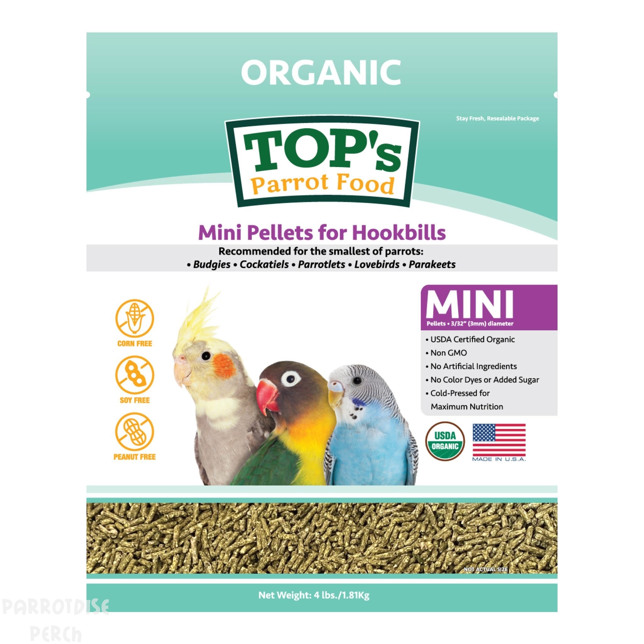 TOP'S Parrot Food Mini Pellets