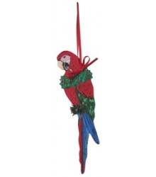 Hand Painted Greenwing Macaw Ornament