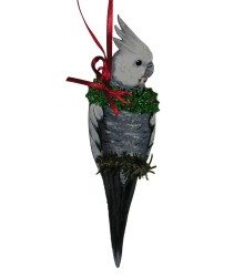 Hand Painted Cockatiel (White Face) Ornament