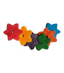 Coloured Chunky Wood Stars (6)