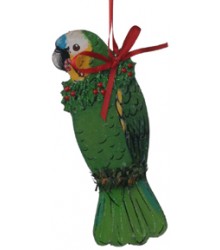 Hand Painted Blue Front Amazon Ornament