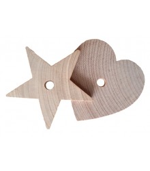 Wood Heart & Star