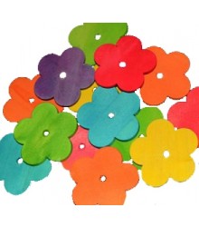 Coloured Wood Flowers (6)