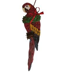 Hand Painted Scarlet Macaw Ornament
