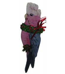 Hand Painted Rose Breasted Cockatoo Ornament